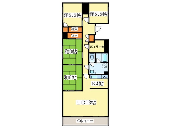 桑園ブロードハイツ（201）の物件間取画像